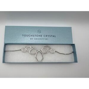 Touchstone‎ Crystal by Swarovski Silver Frame Necklace Geometric